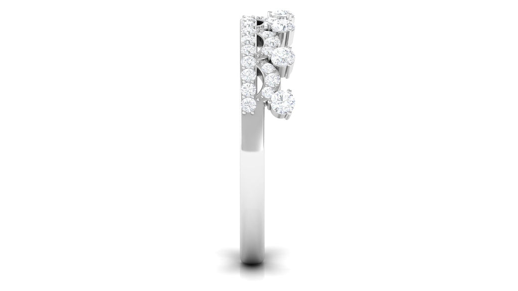Natural Diamond Half Eternity Ring in Crown Style