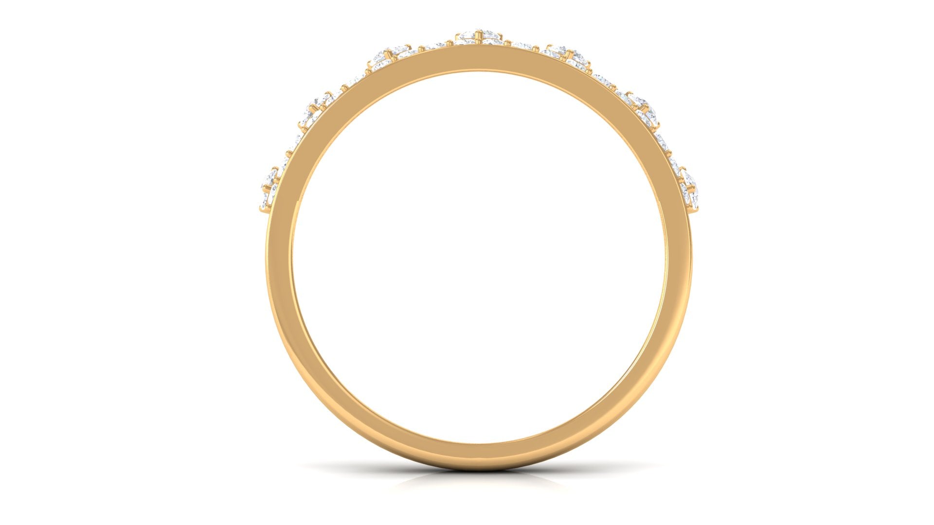 Natural Diamond Half Eternity Ring in Crown Style