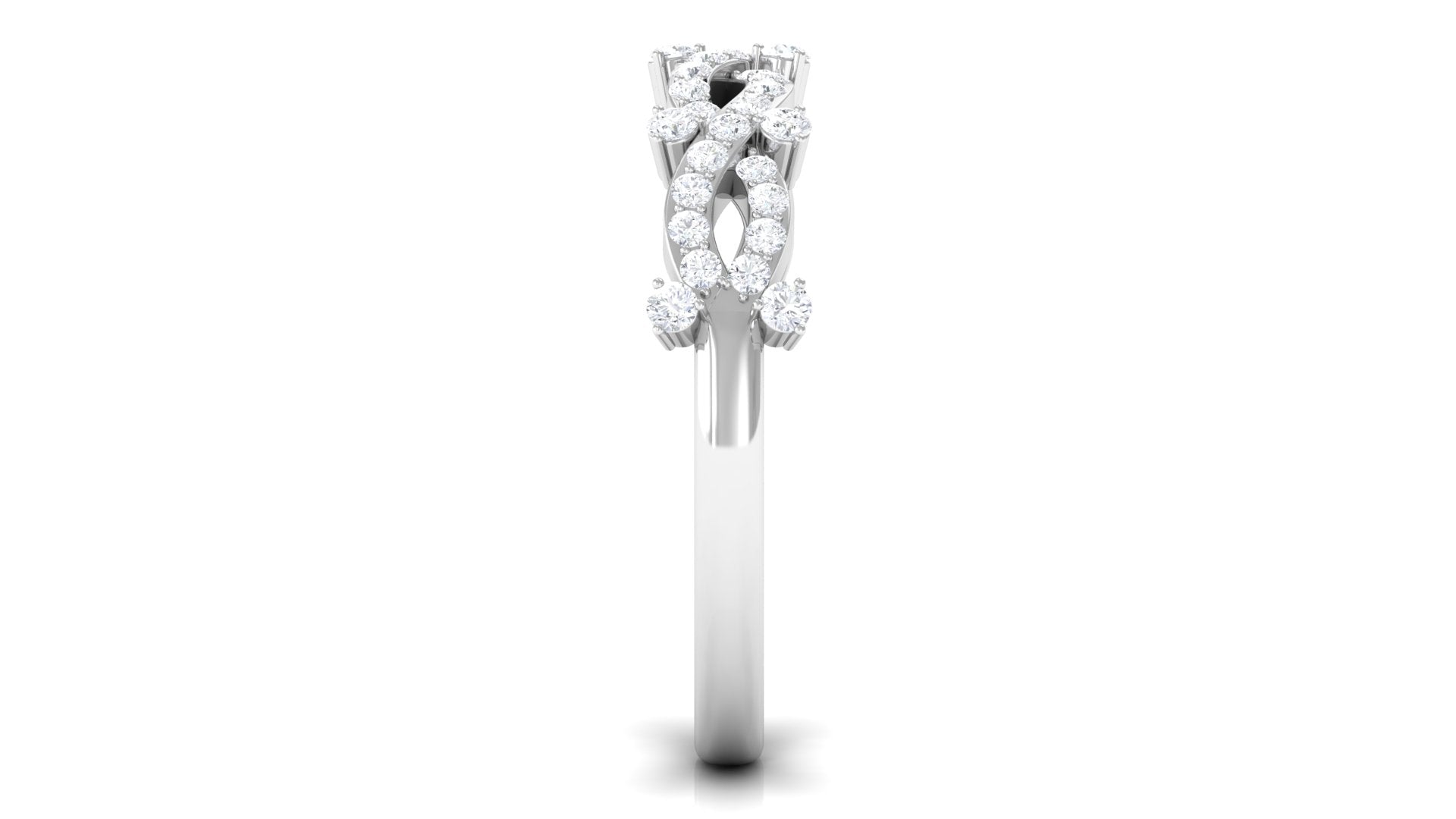 Designer Natural Diamond Infinity Half Eternity Ring