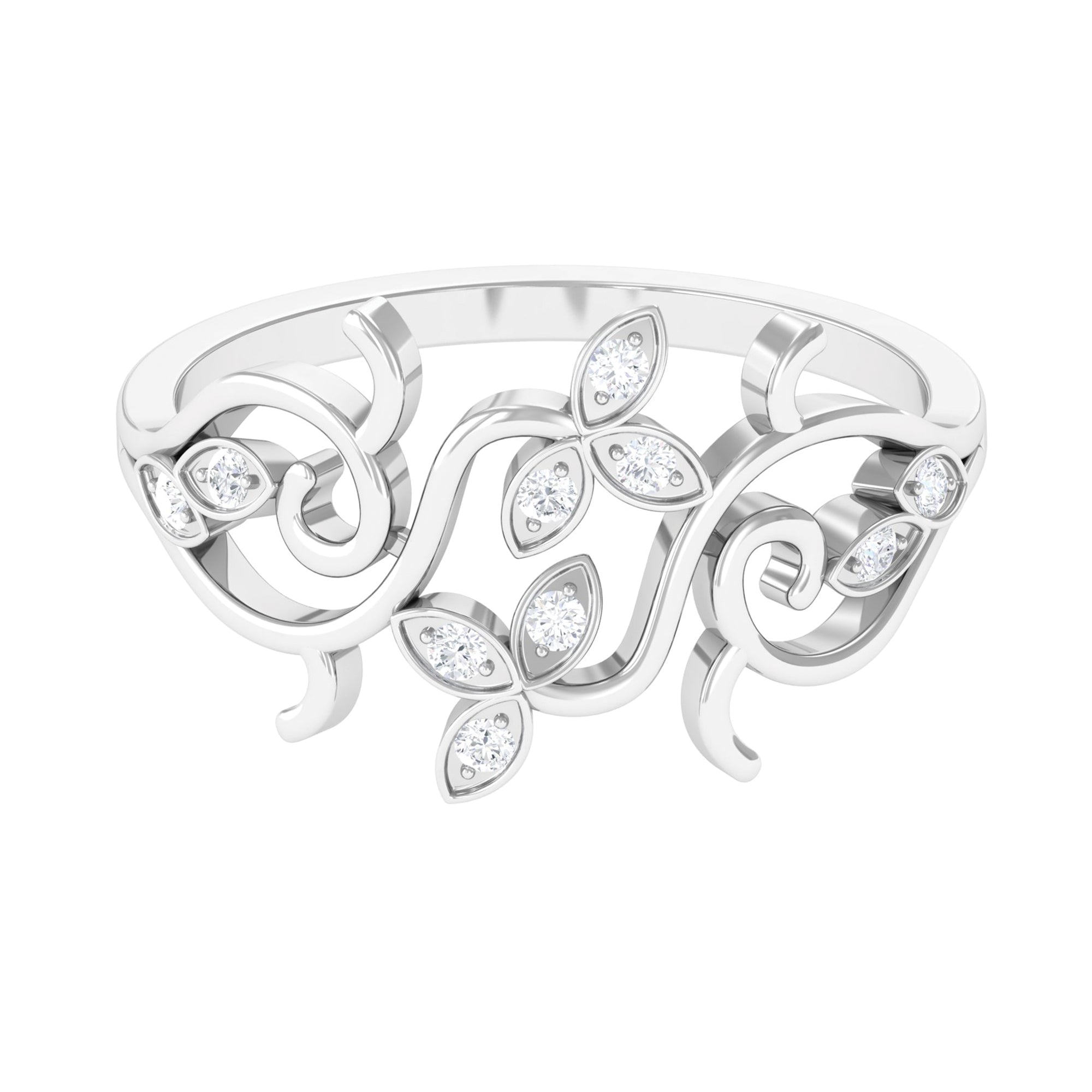 Nature Inspired Diamond Vine Ring for Women