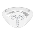 Cubic Zirconia Aries Zodiac Signet Ring