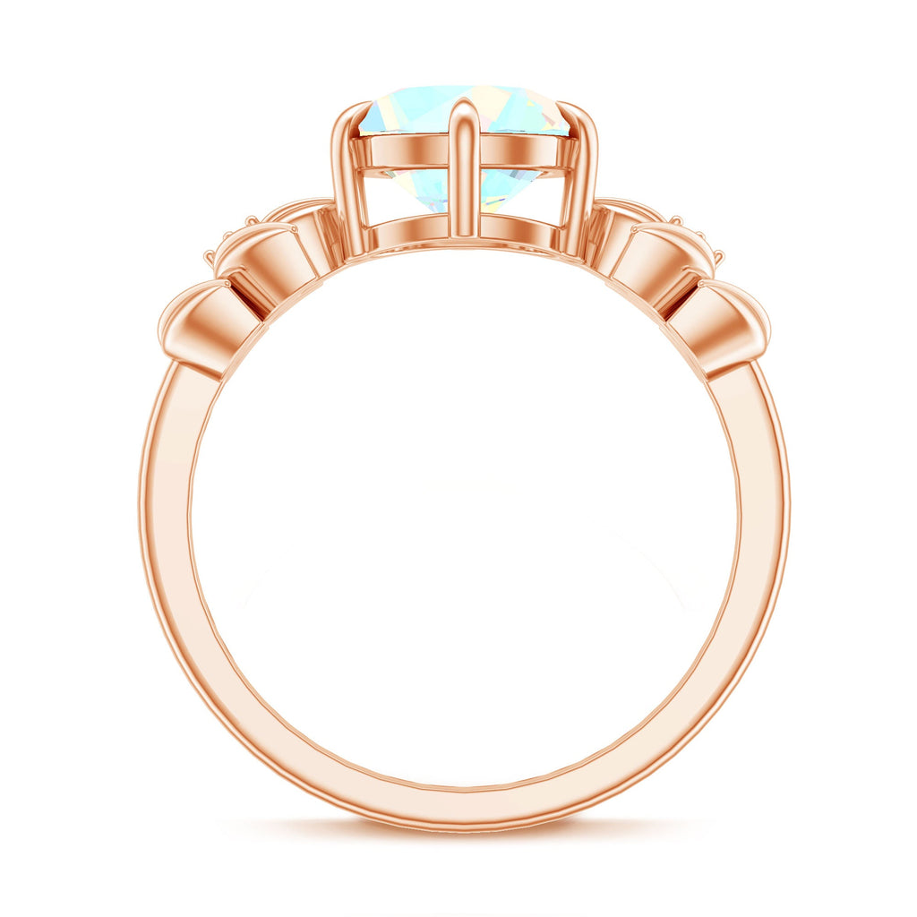 Nature Inspired 8mm Ethiopian Opal Diamond Engagement Ring