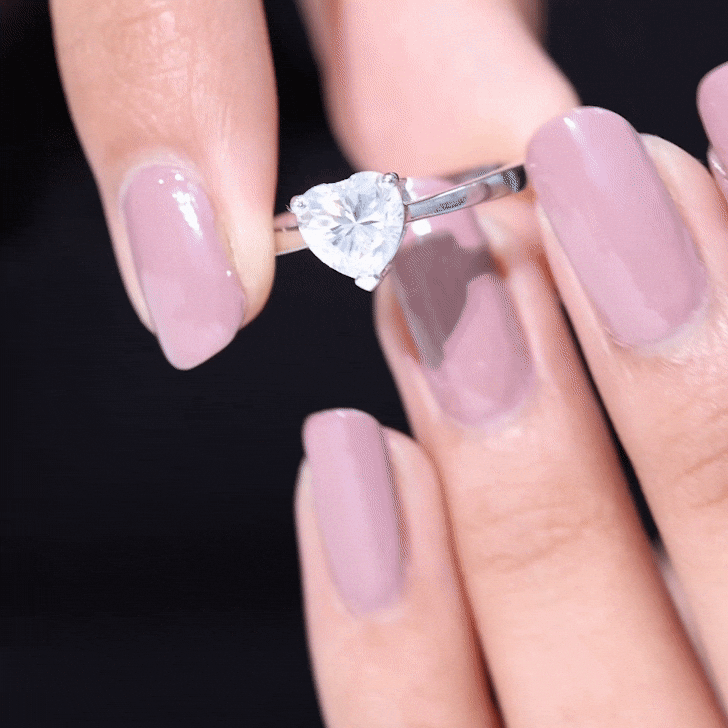 Certified 7 MM Moissanite Heart Ring For Women