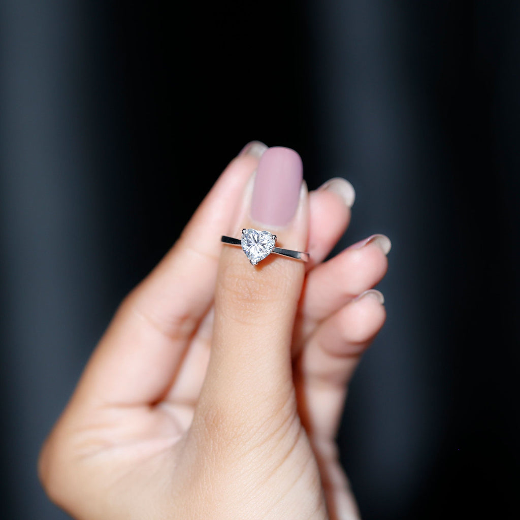 Certified 7 MM Moissanite Heart Ring For Women