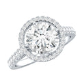 Certified 2 Carat Moissanite Engagement Ring with Halo