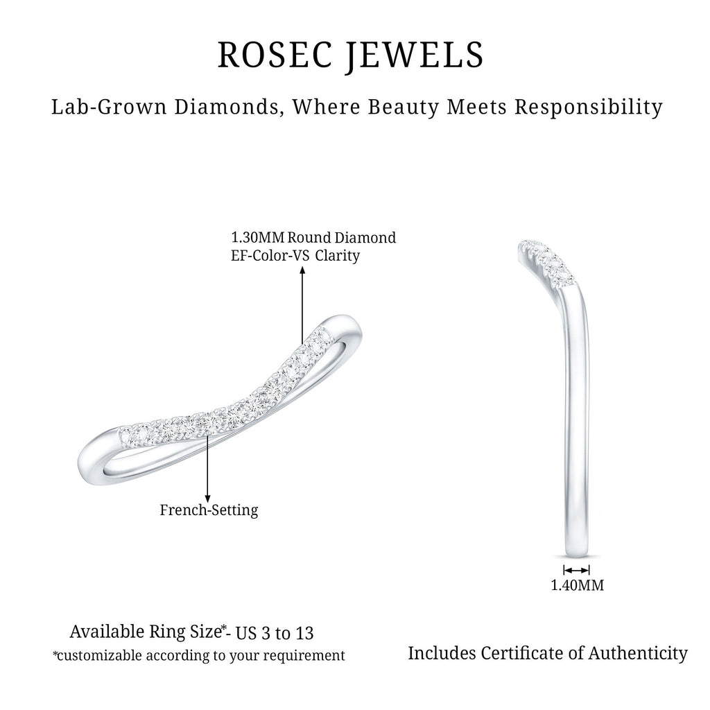 Certified Lab Grown Diamond Curved Stackable Ring