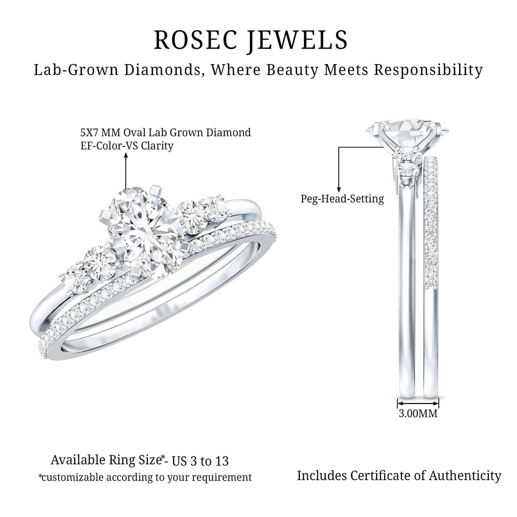 IGI Certified Lab Grown Diamond Engagement Ring with Wedding Band
