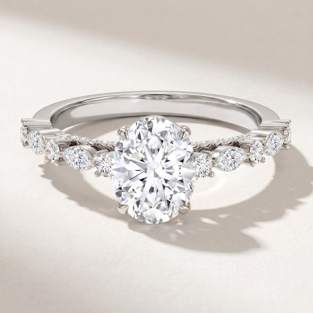 2 Carat Oval Lab Grown Diamond Engagement Ring with IGI Certificate