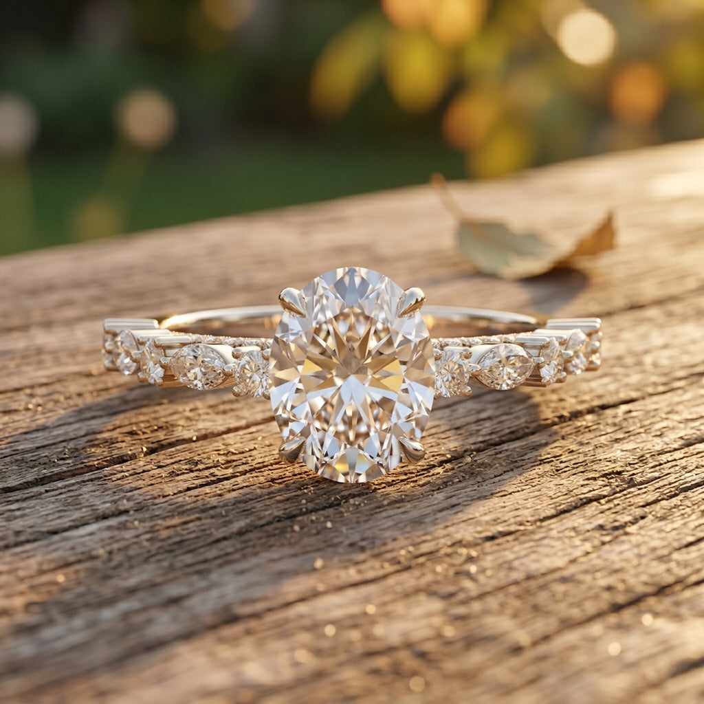 2 Carat Oval Lab Grown Diamond Engagement Ring with IGI Certificate