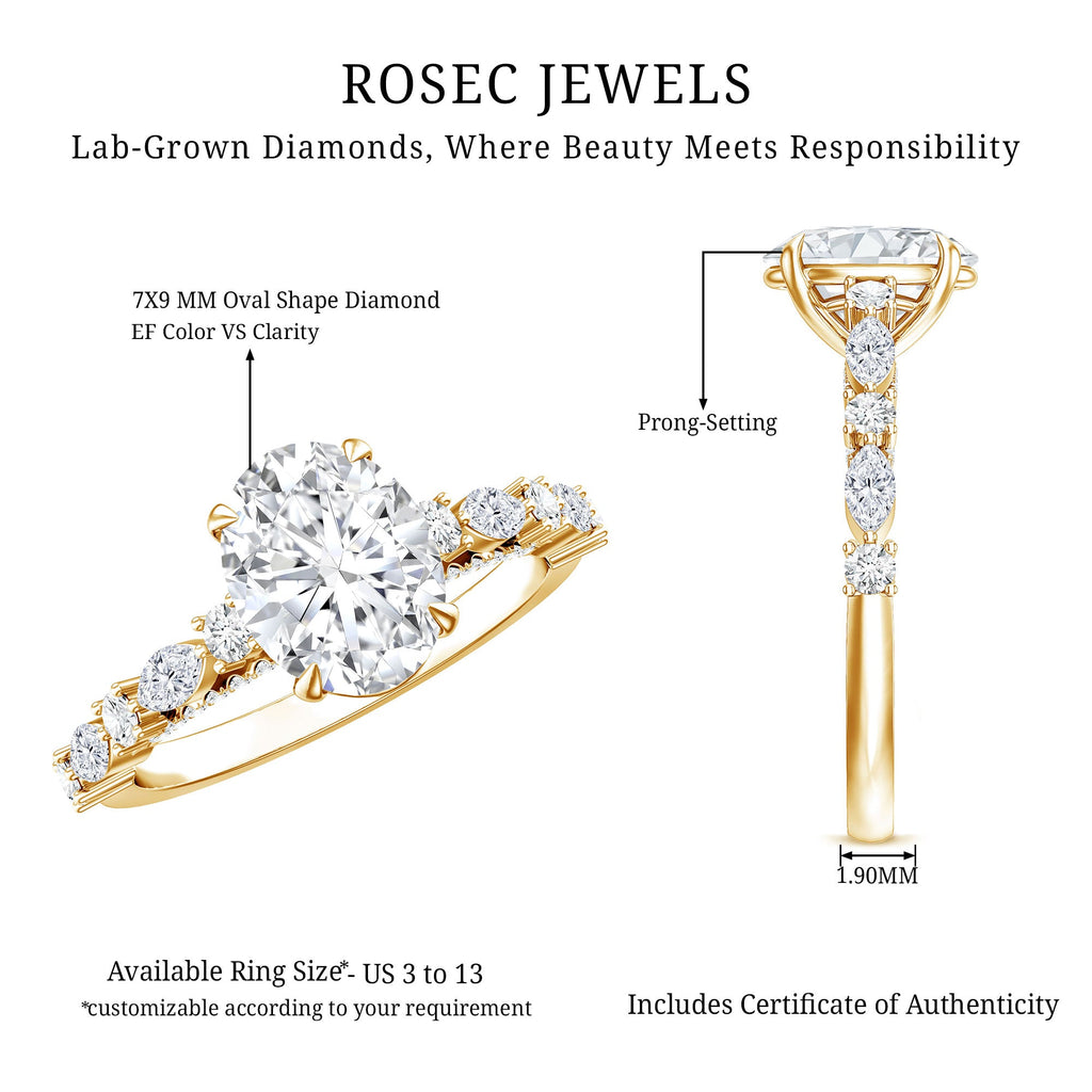 2 Carat Oval Lab Grown Diamond Engagement Ring with IGI Certificate