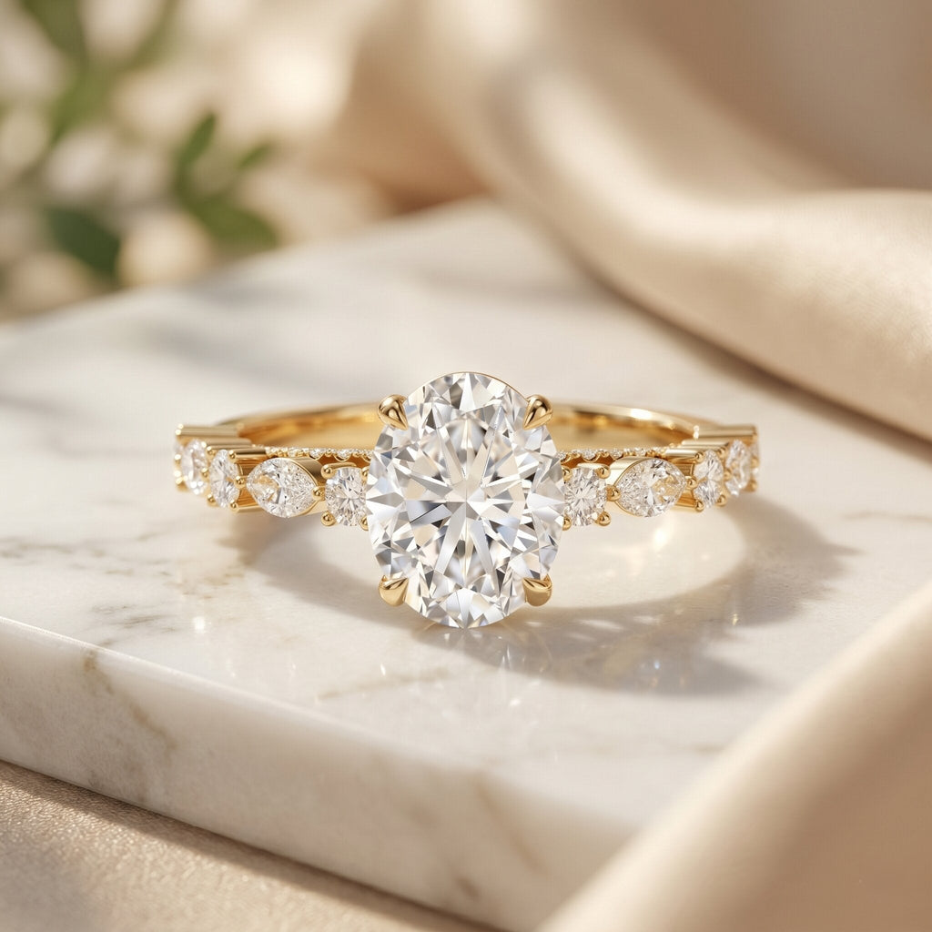 2 Carat Oval Lab Grown Diamond Engagement Ring with IGI Certificate