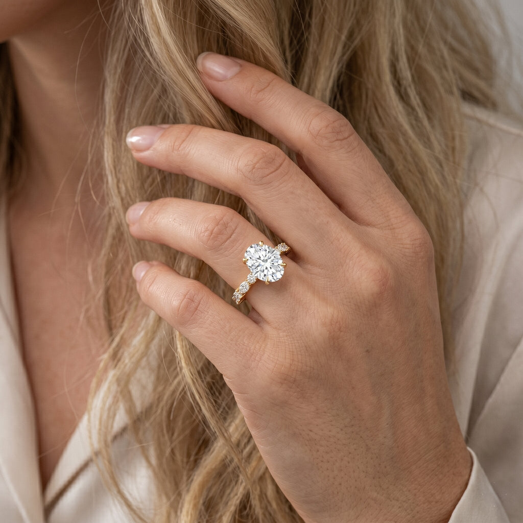 2 Carat Oval Lab Grown Diamond Engagement Ring with IGI Certificate