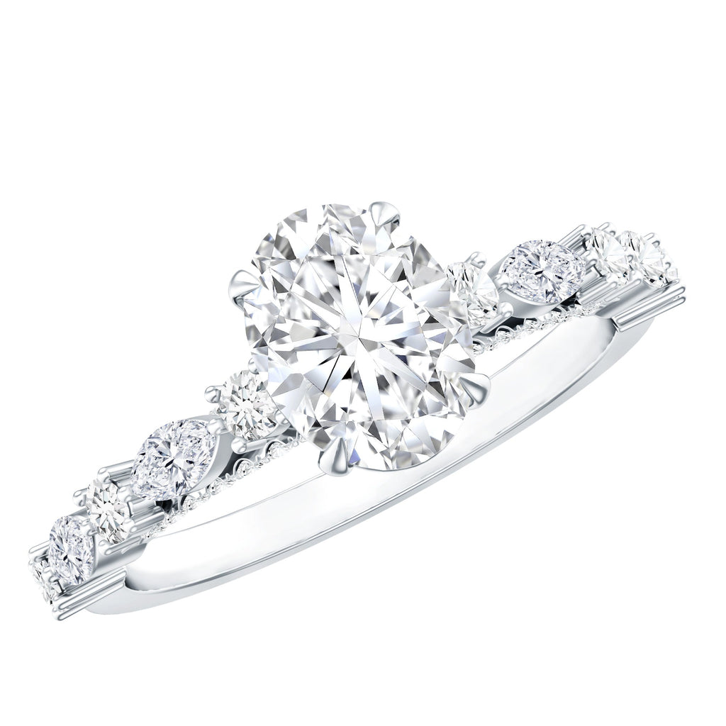1.2 Carat IGI Certified Oval Cut Lab Grown Diamond Solitaire Engagement Ring