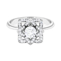 1 CT Zircon Vintage Floral Engagement Ring