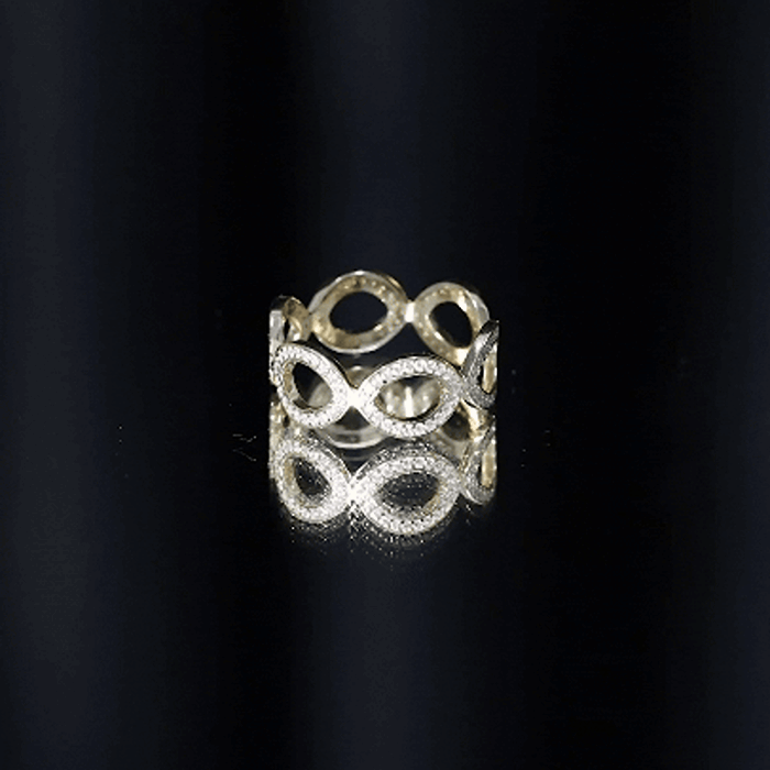Moissanite Infinity Eternity Band Ring