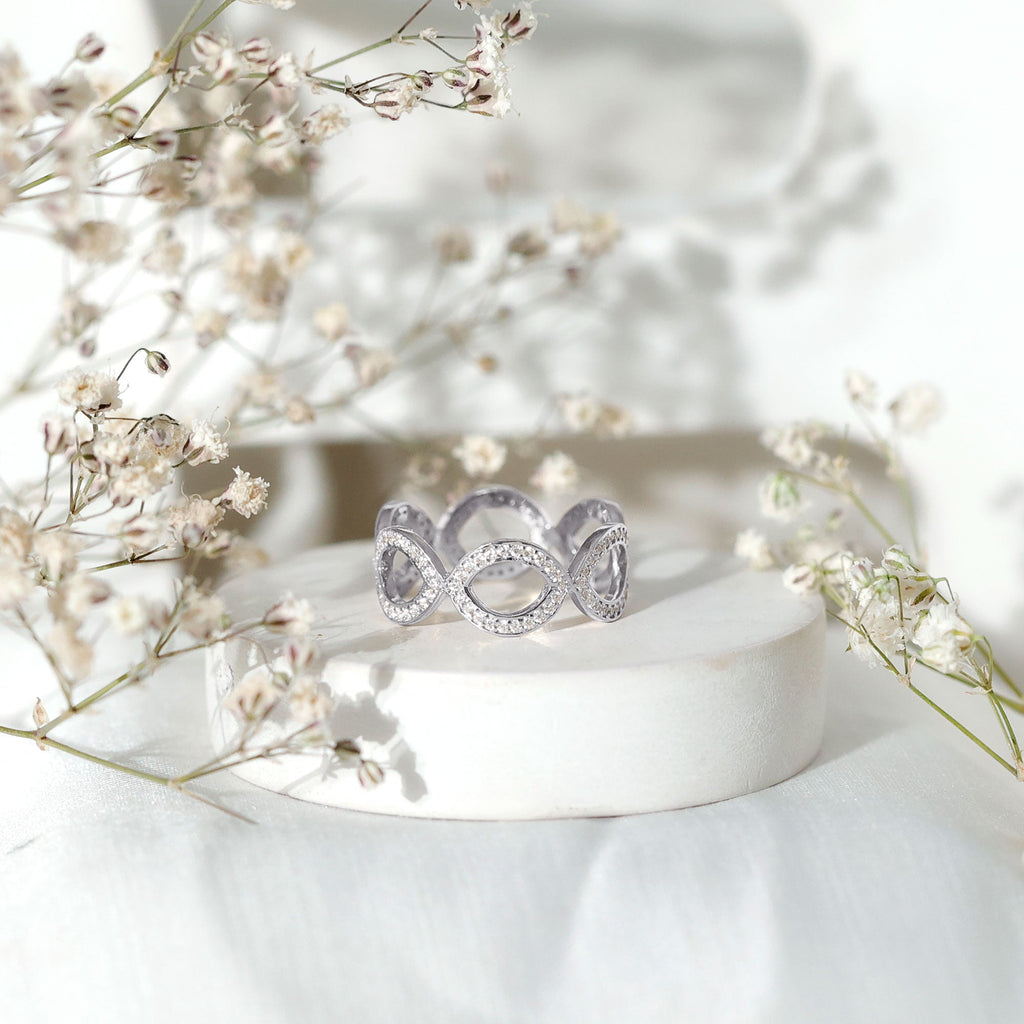 Moissanite Infinity Eternity Band Ring