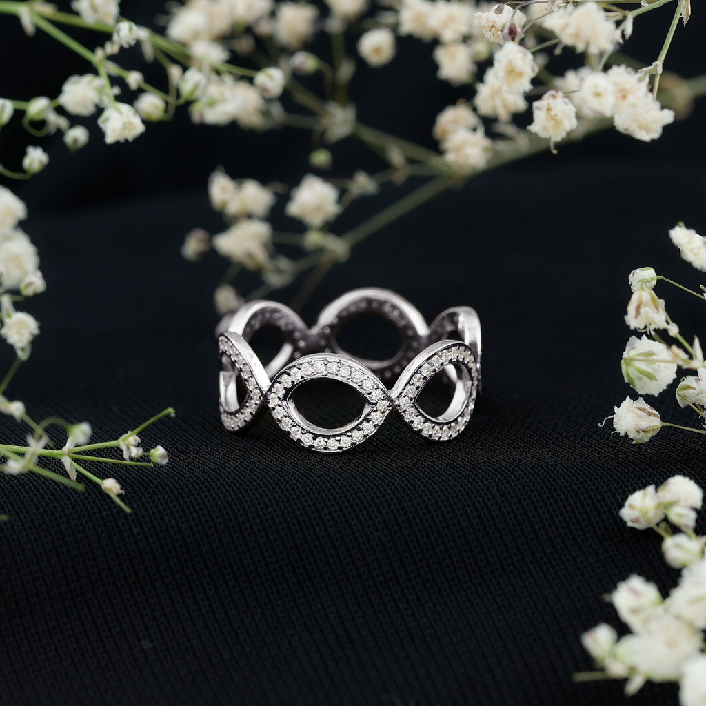 Moissanite Infinity Eternity Band Ring