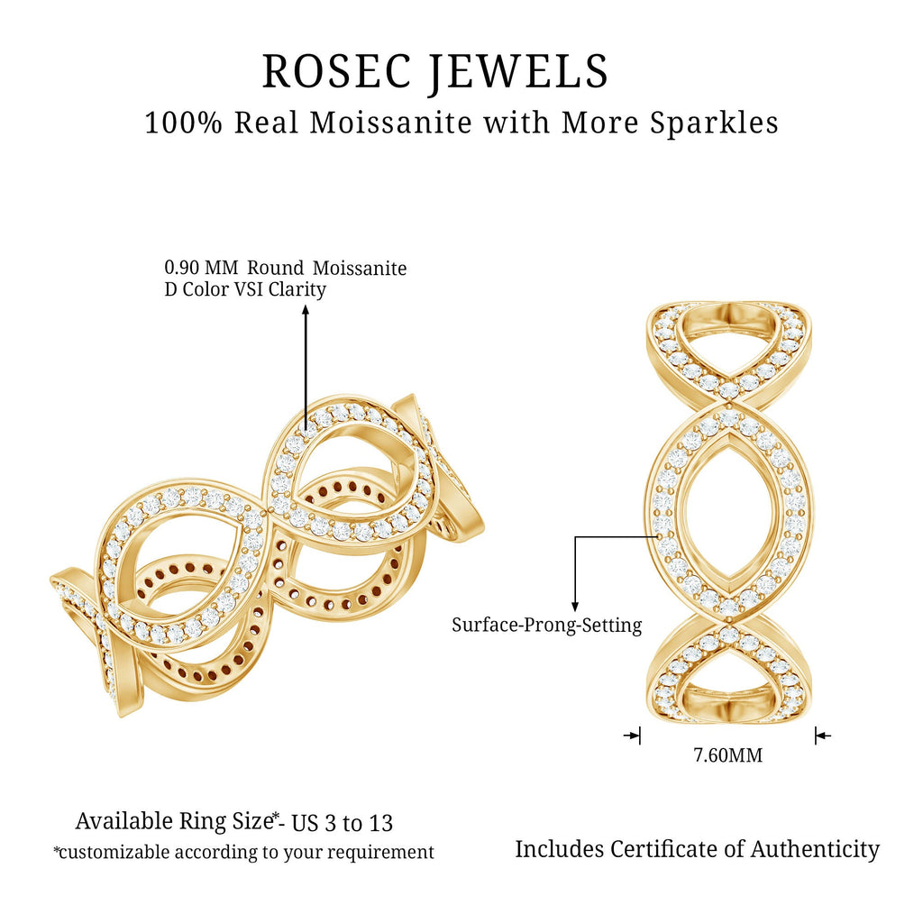 Moissanite Infinity Eternity Band Ring