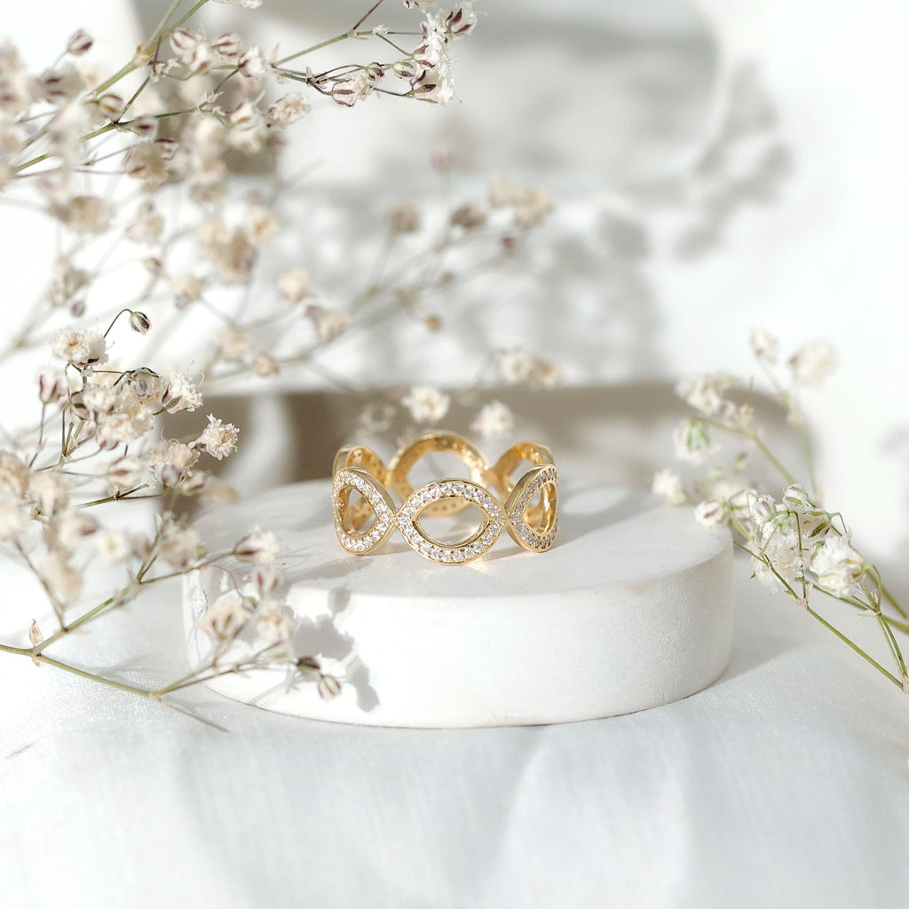 Moissanite Infinity Eternity Band Ring