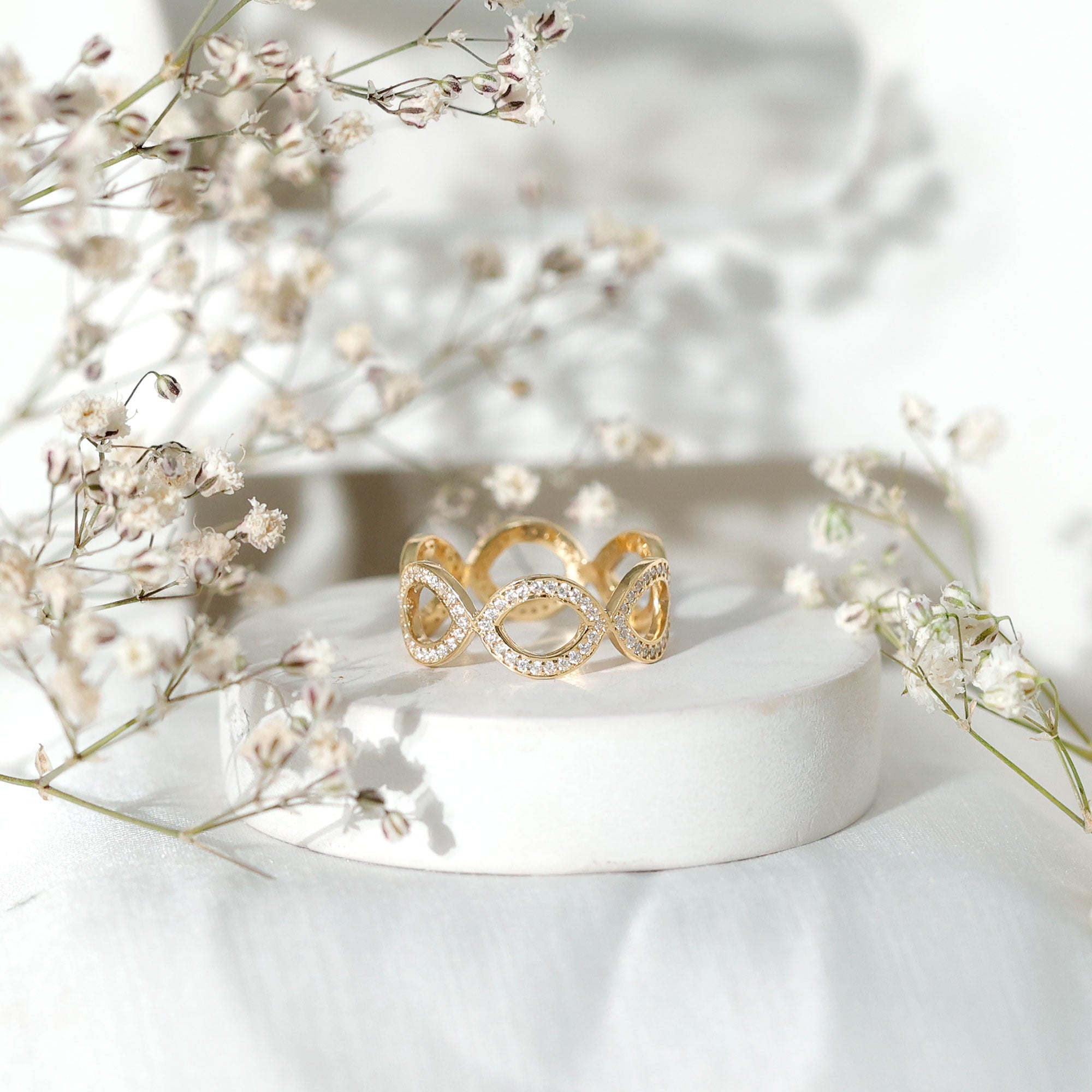 Moissanite Infinity Eternity Band Ring