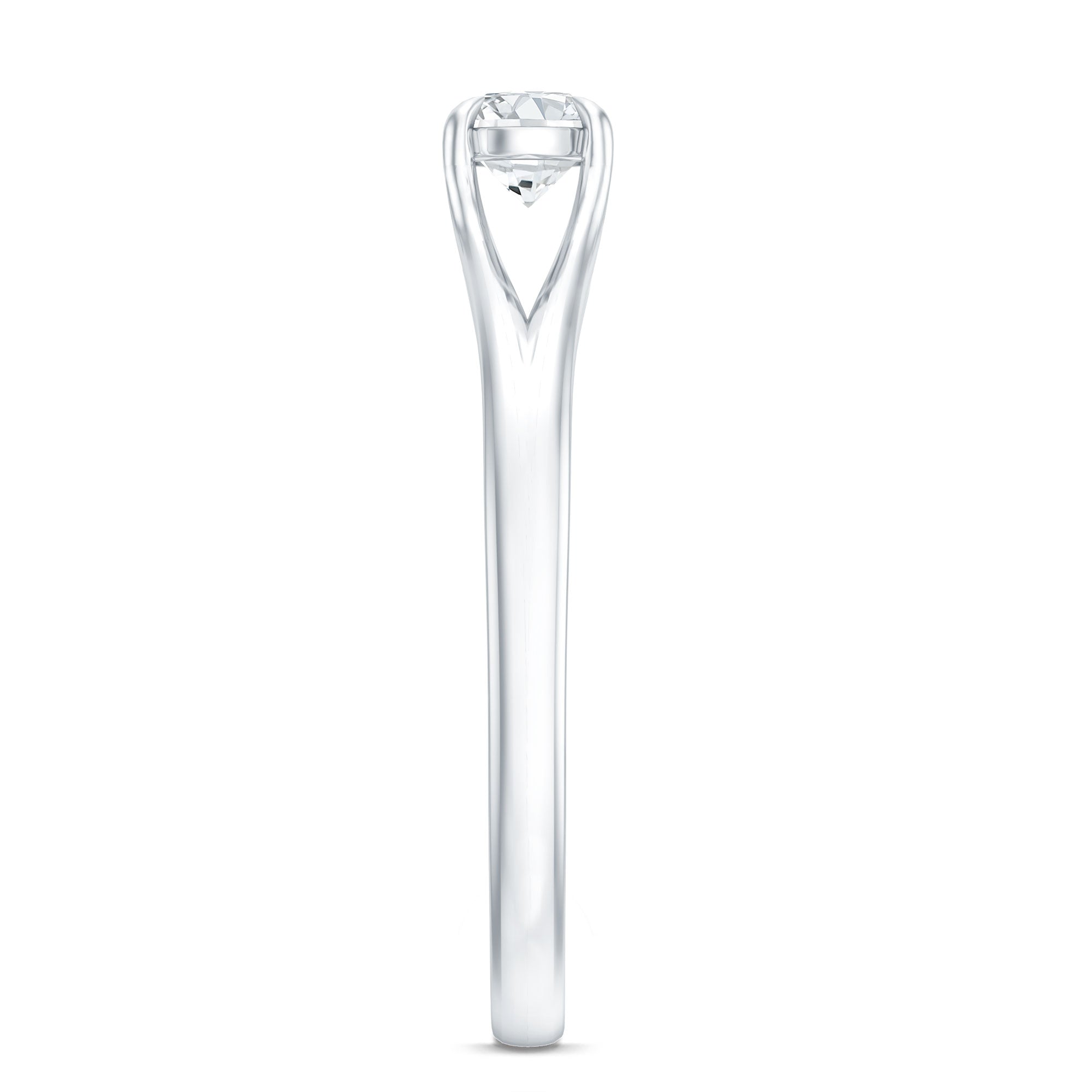 Promise Ring with Moissanite in Claw Setting
