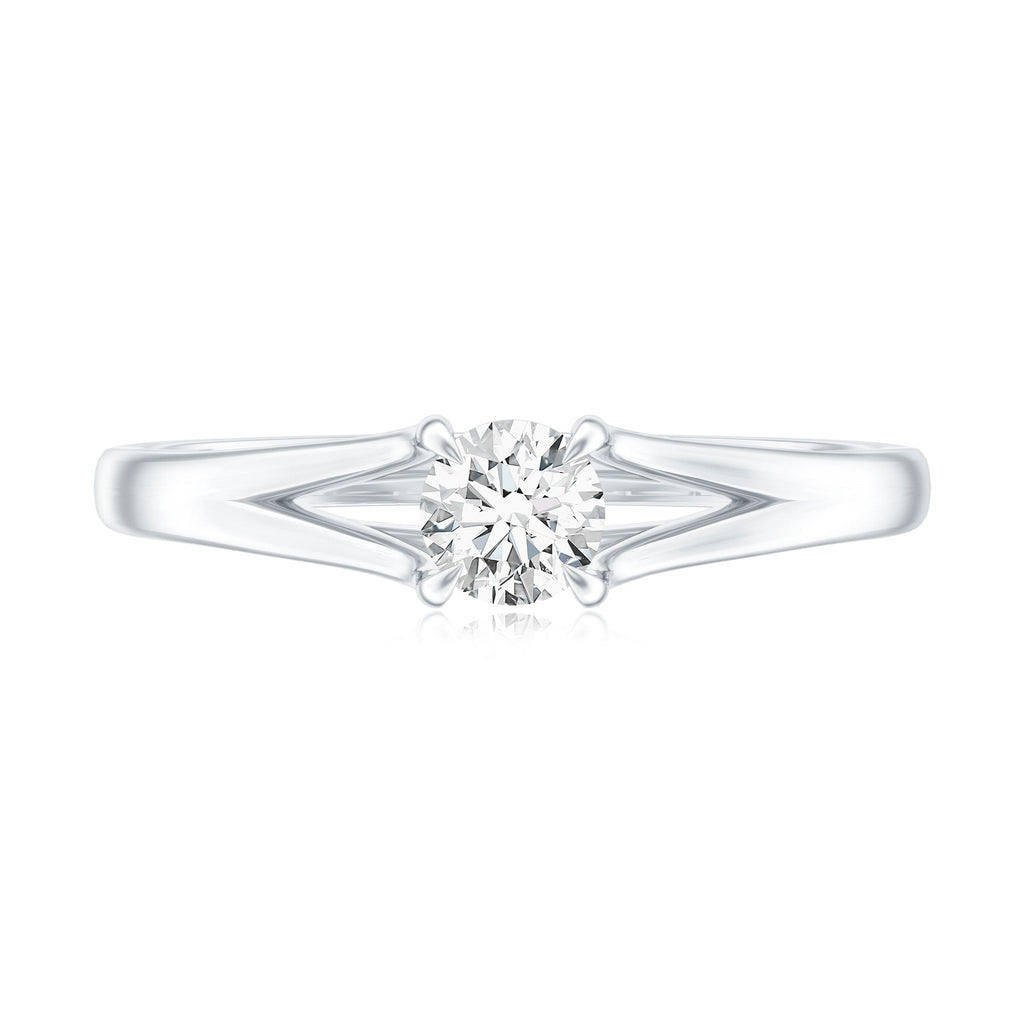 Promise Ring with Moissanite in Claw Setting