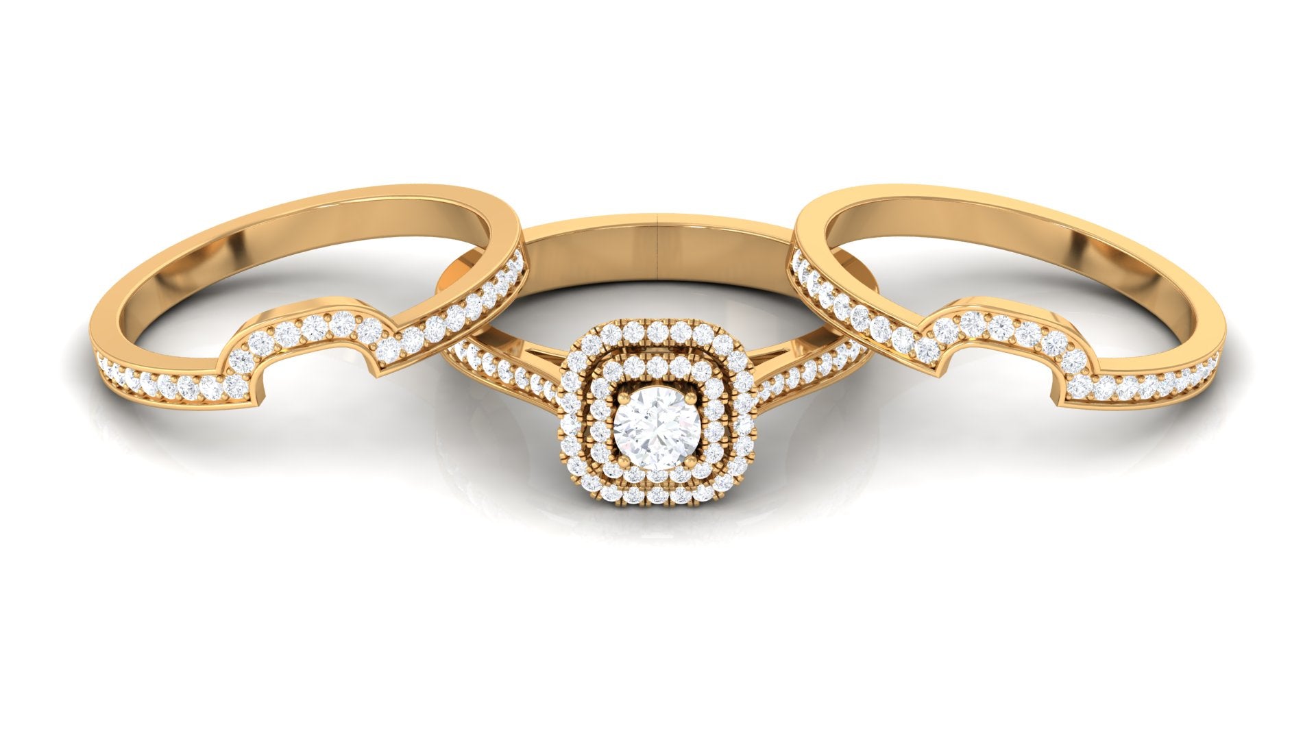 Zircon Statement Bridal Ring Set of 3
