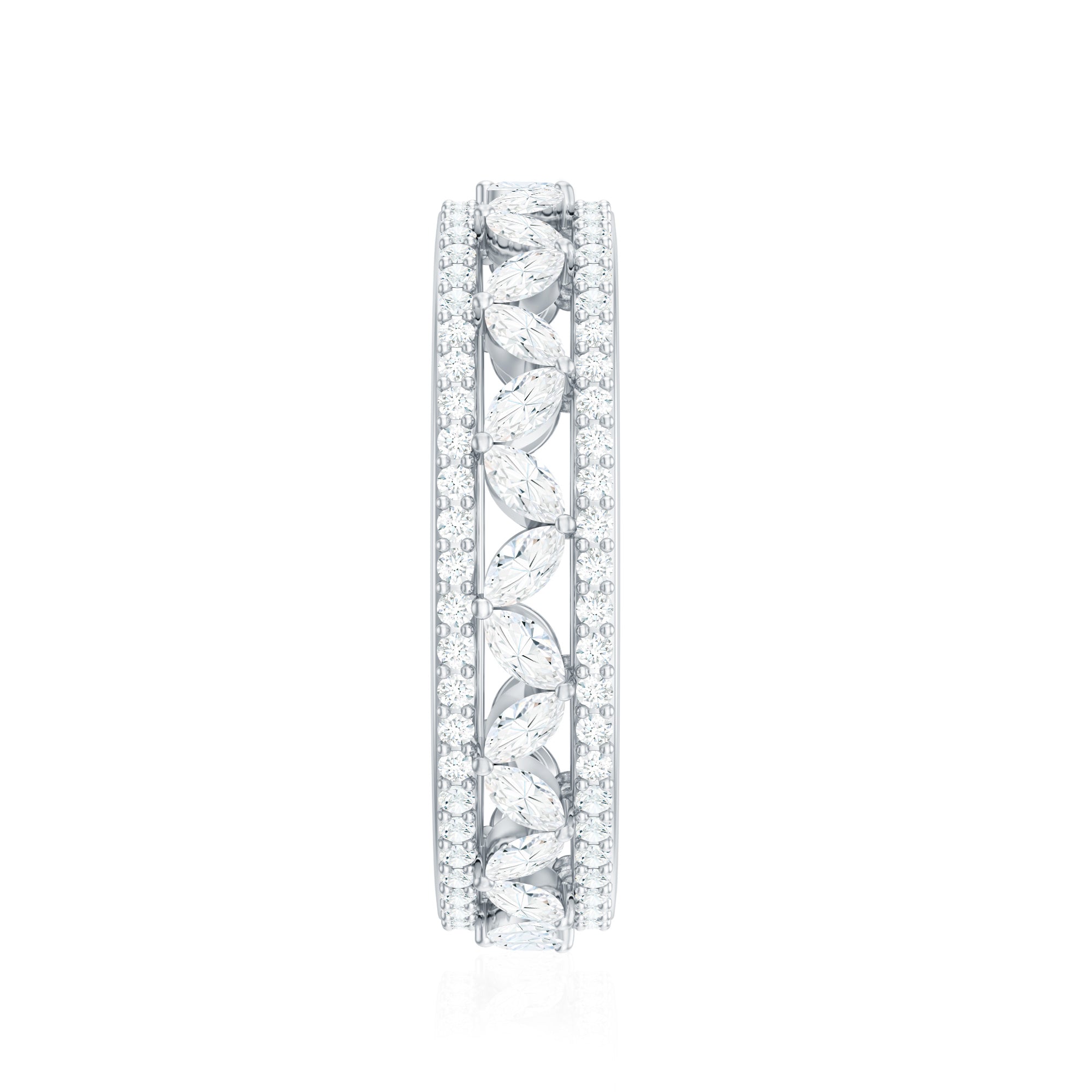 Certified Marquise Moissanite Wedding Band