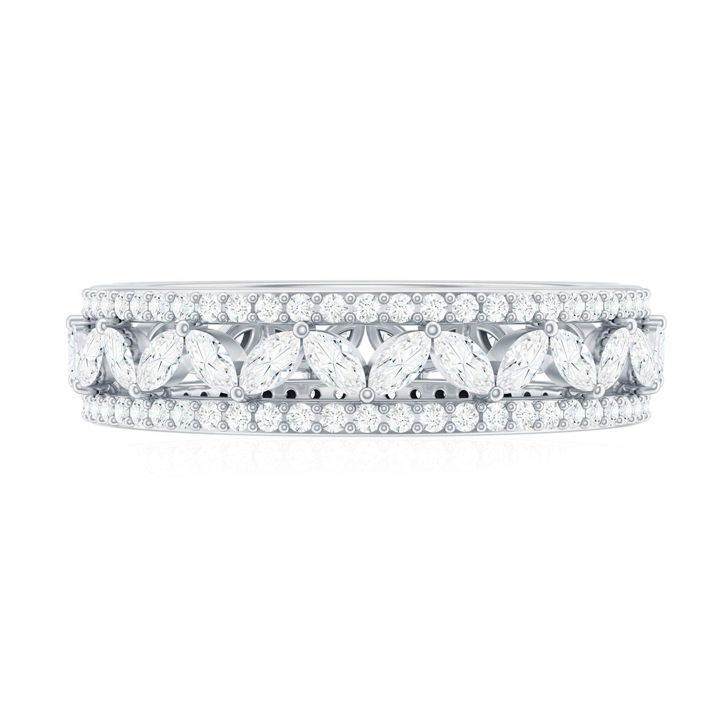 Certified Marquise Moissanite Wedding Band