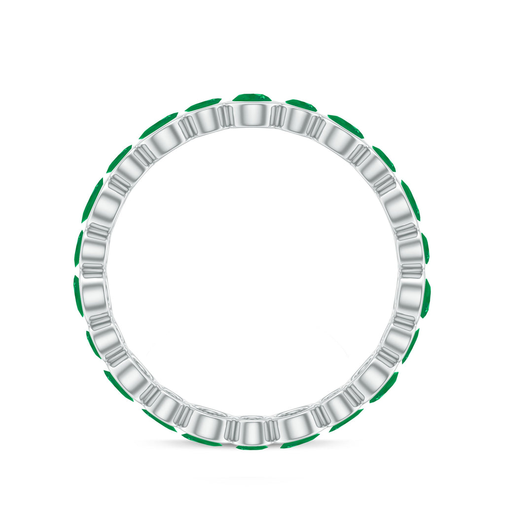 Emerald Full Eternity Band Ring in Bezel Setting