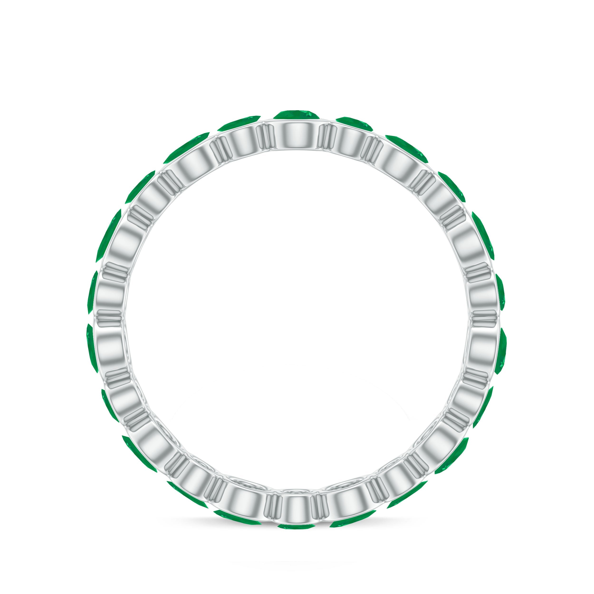 Emerald Full Eternity Band Ring in Bezel Setting