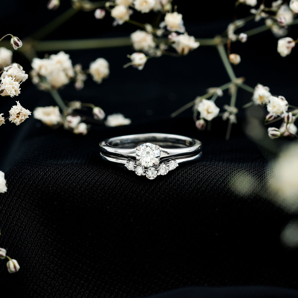 Real Diamond Minimal Wedding Ring Set