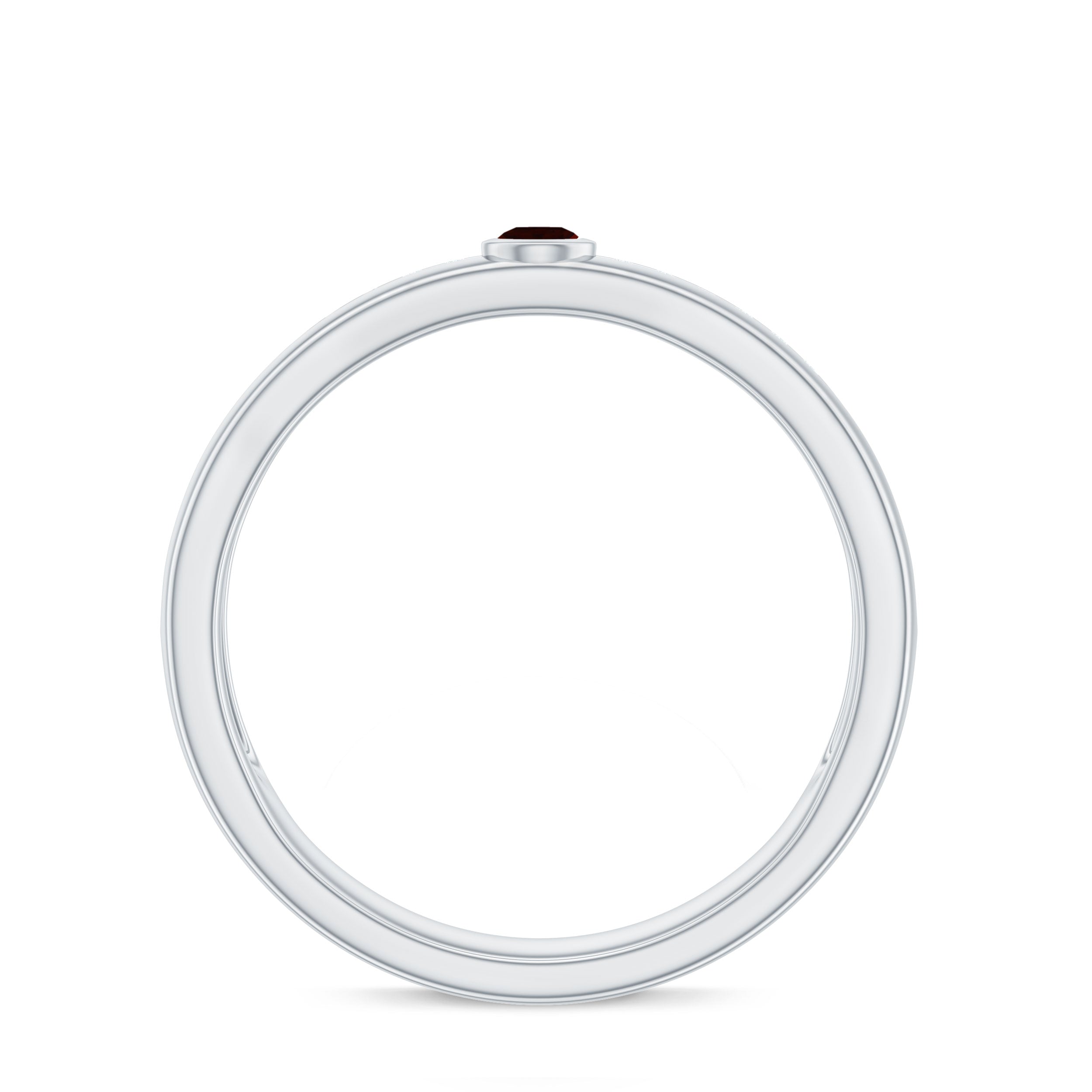 Natural Garnet Diamond Wide Wedding Band