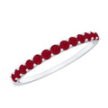Genuine Ruby Half Eternity Stackable Ring for Women