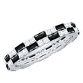 Certified Lab Grown Black and White Diamond 2 Row Eternity Band Ring