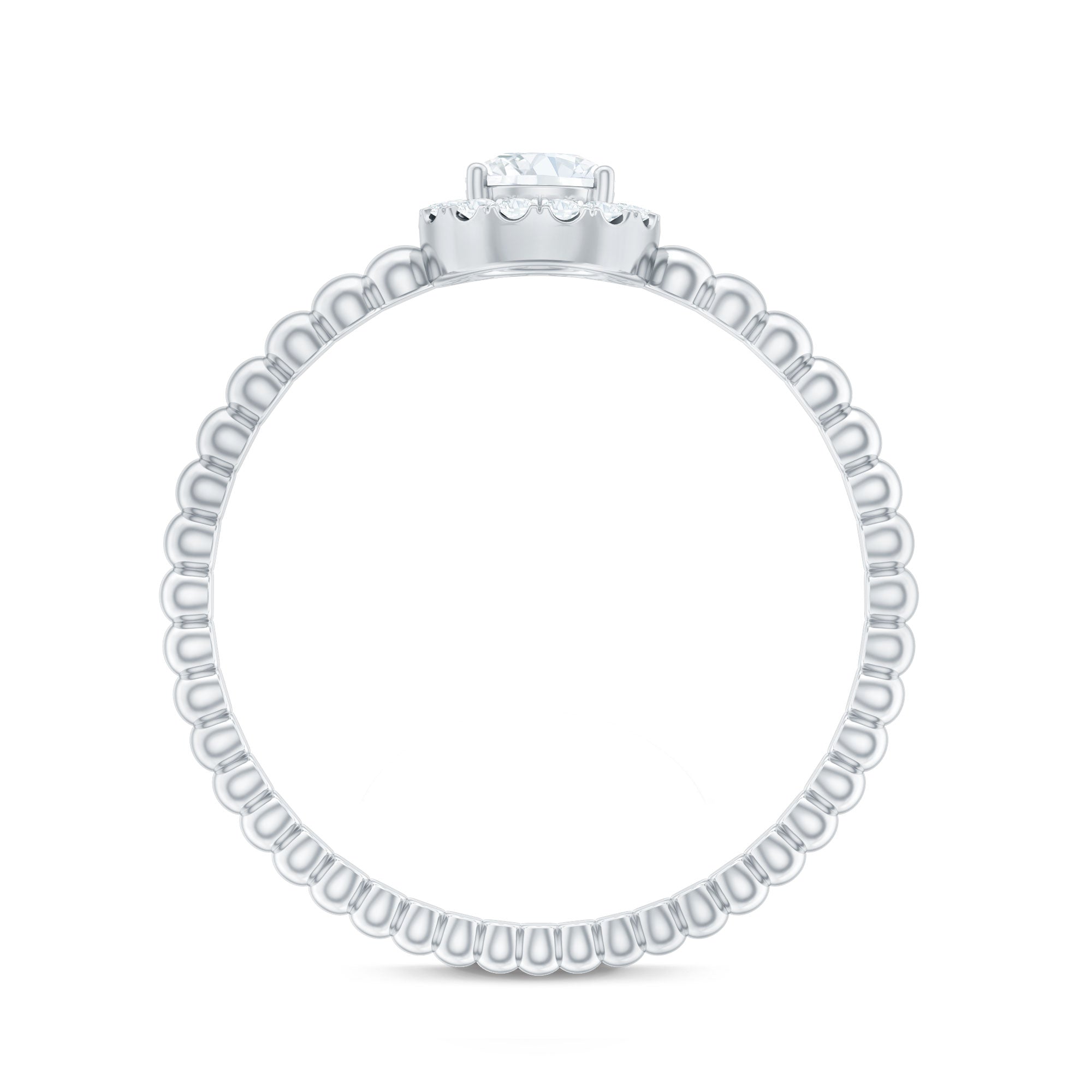 Certified Real Diamond Promise Ring with Bubble Shank