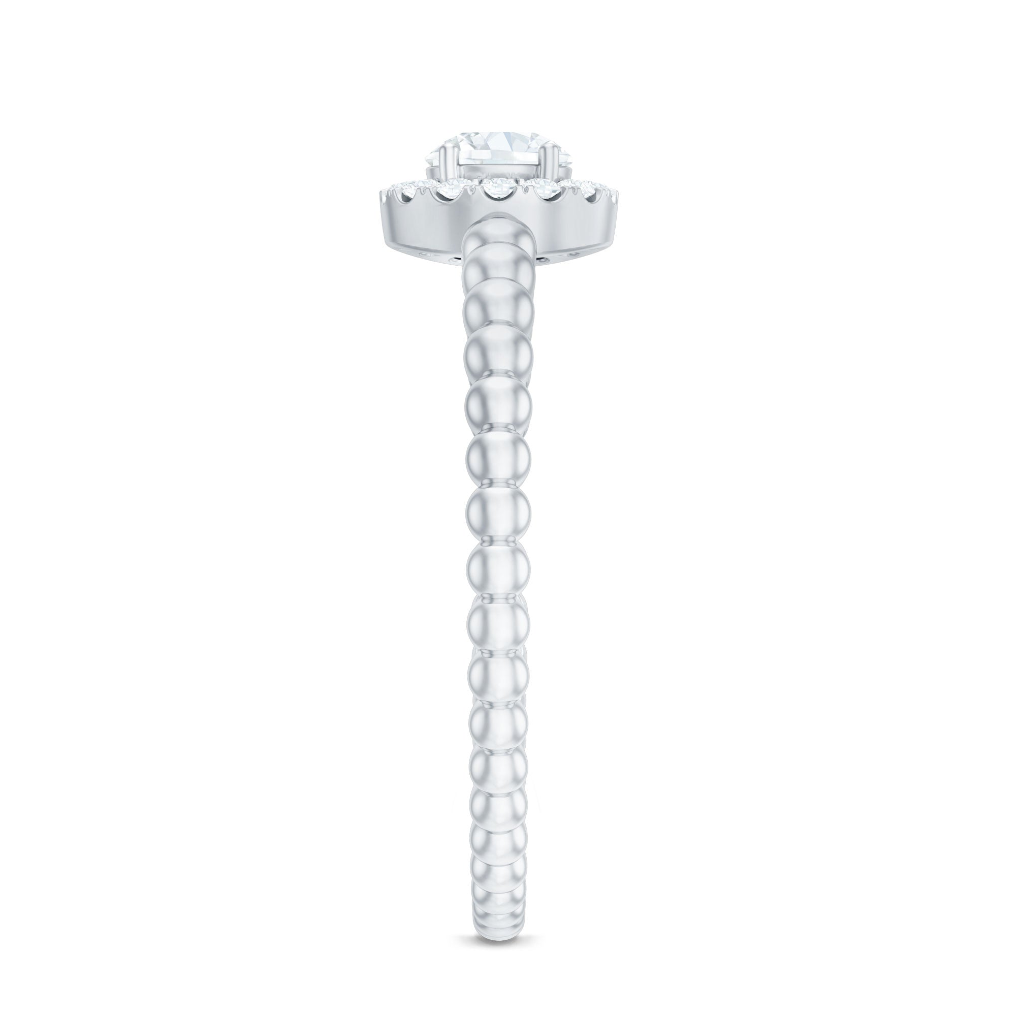 Certified Real Diamond Promise Ring with Bubble Shank