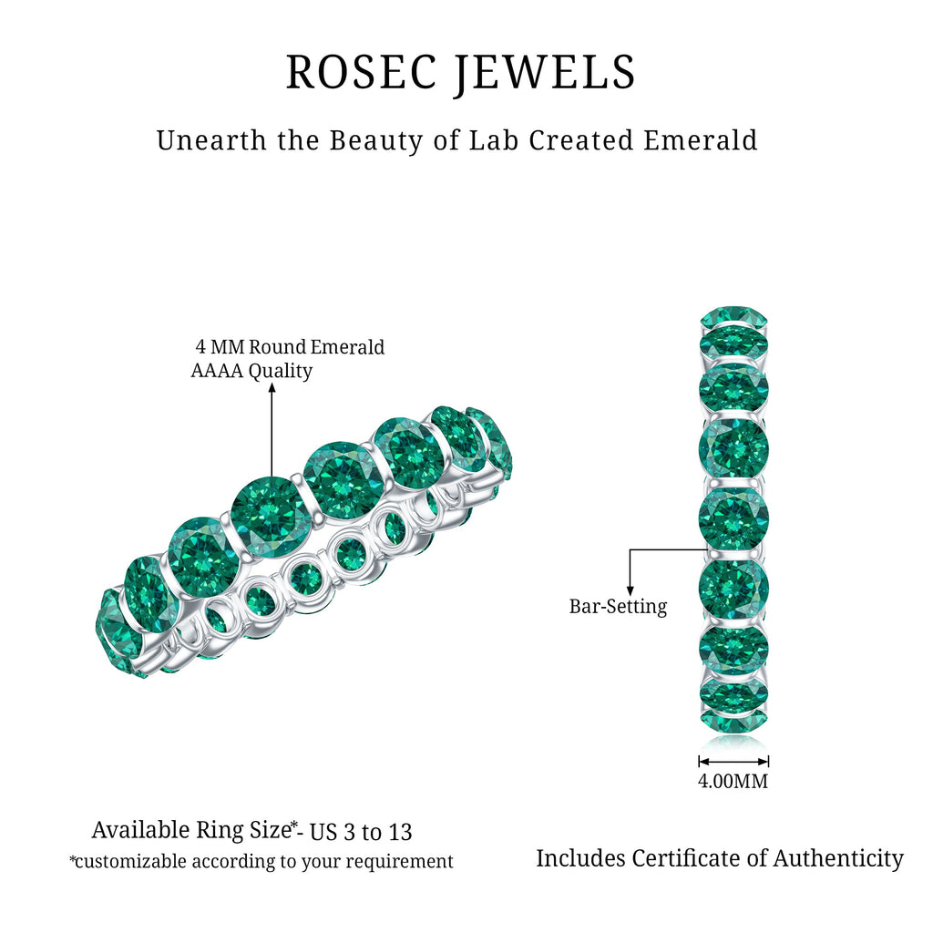Bar Set Lab Grown Emerald Eternity Ring for Women