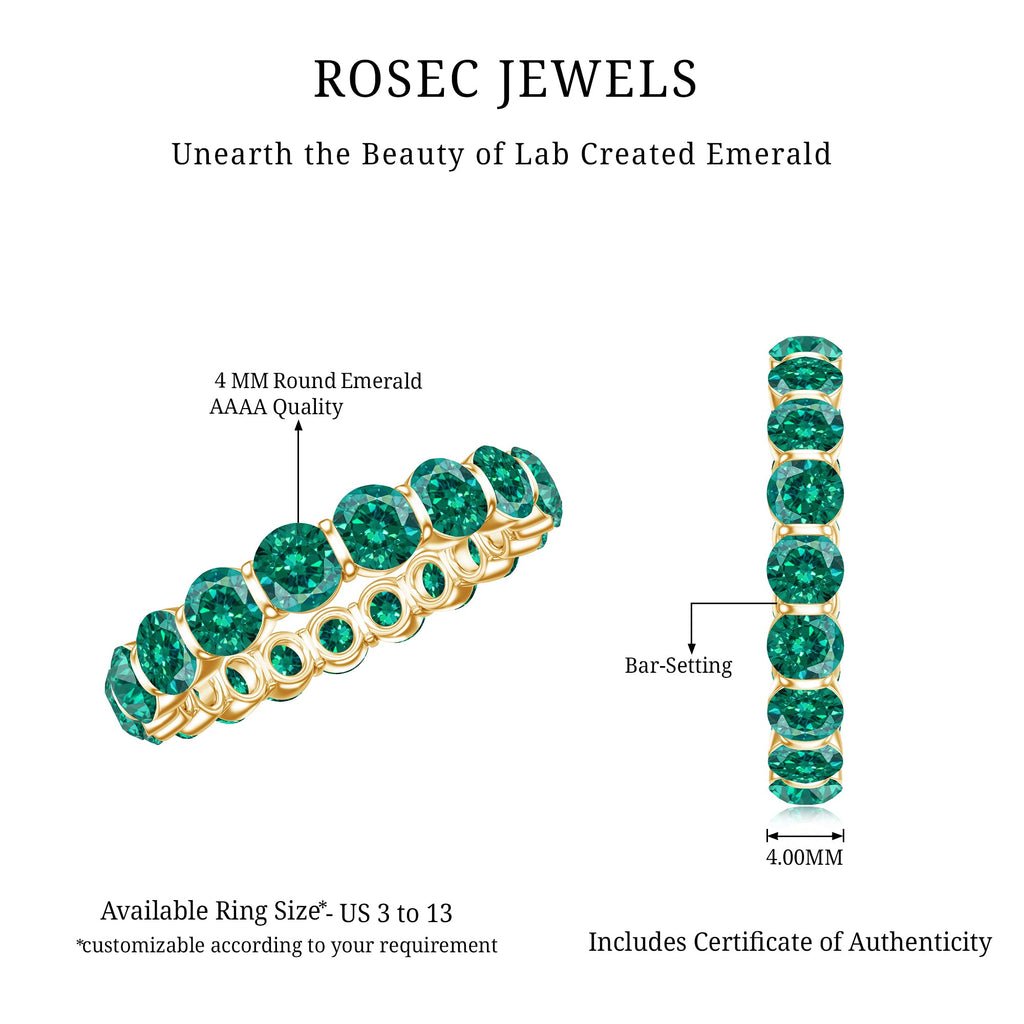 Bar Set Lab Grown Emerald Eternity Ring for Women