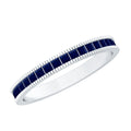 Natural Blue Sapphire Half Eternity Ring in Channel Set
