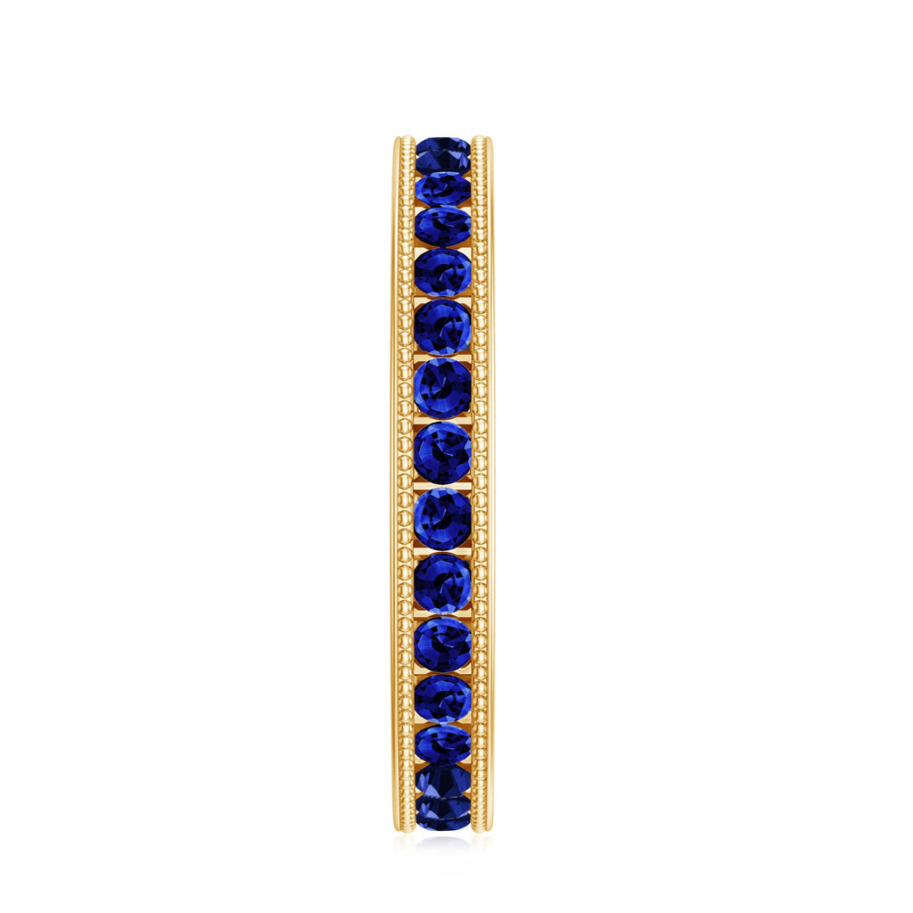 Certified Lab Created Blue Sapphire Full Eternity Ring in Channel Setting