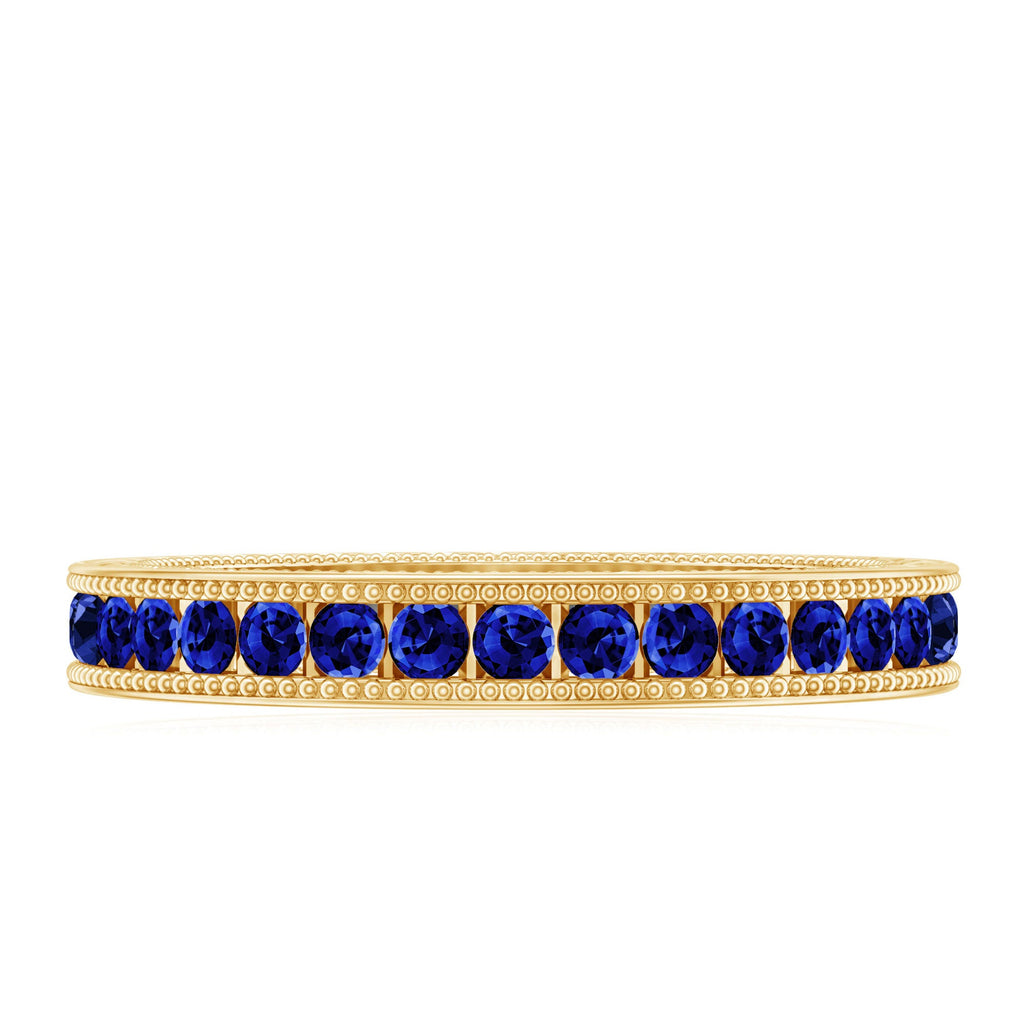 Certified Lab Created Blue Sapphire Full Eternity Ring in Channel Setting