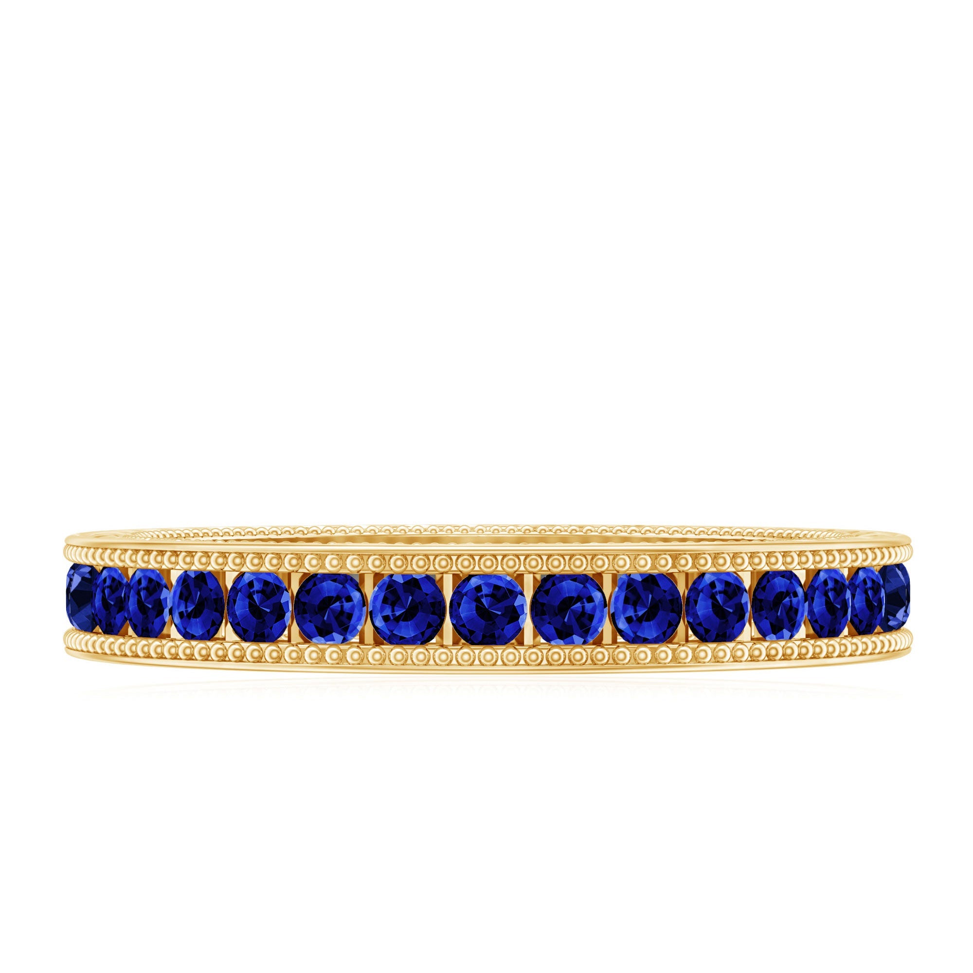 Certified Lab Created Blue Sapphire Full Eternity Ring in Channel Setting