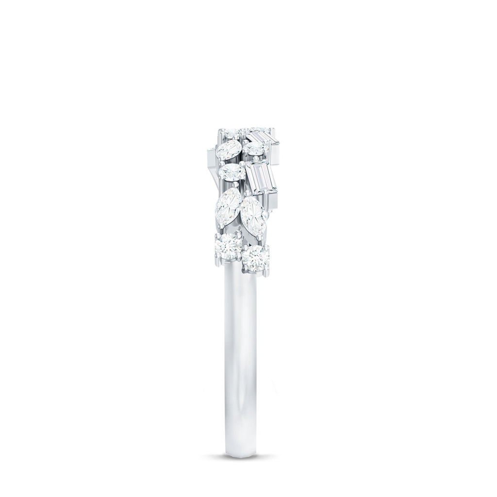 Unique Moissanite Half Eternity Band Ring for Women