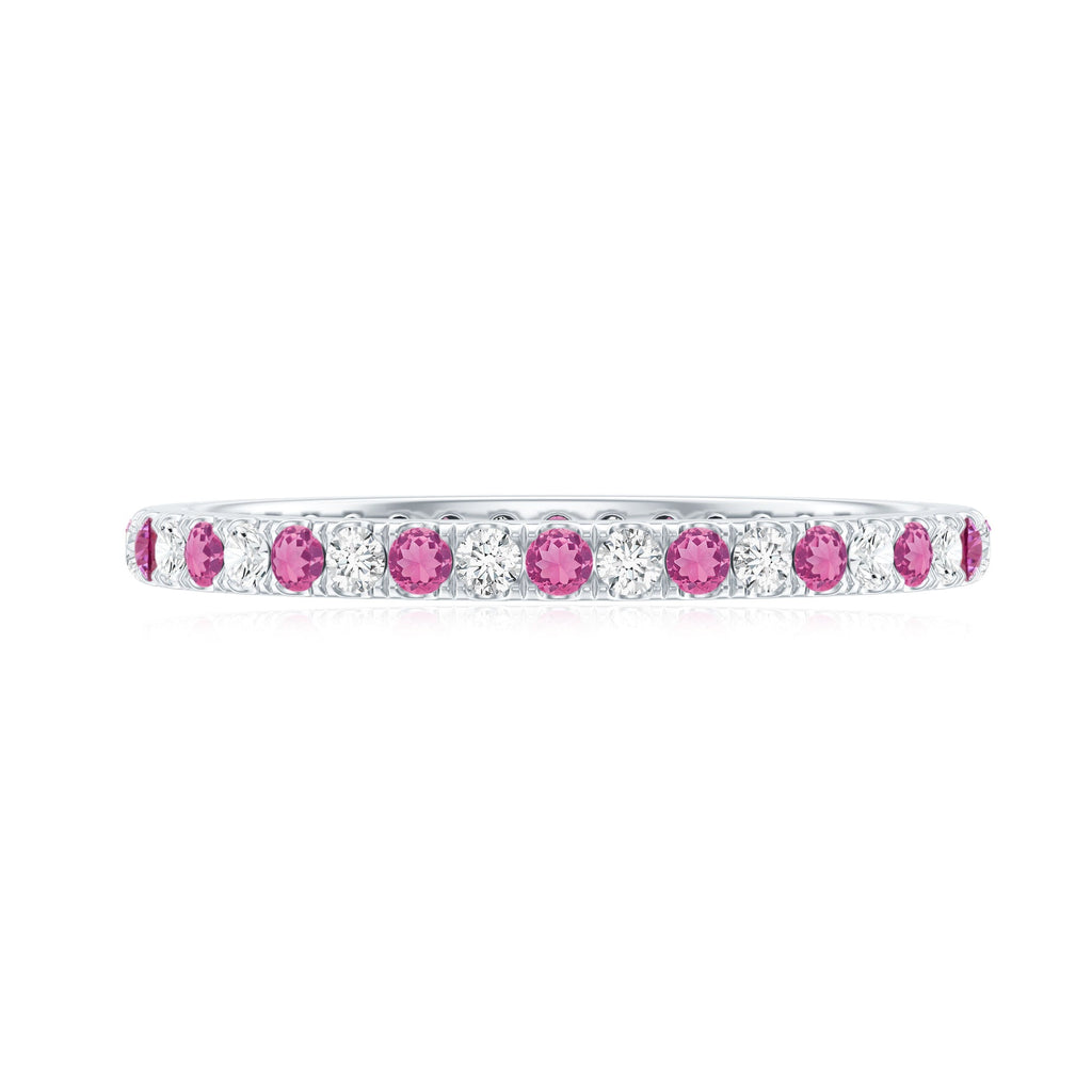 Pink Tourmaline and Diamond Stackable Ring
