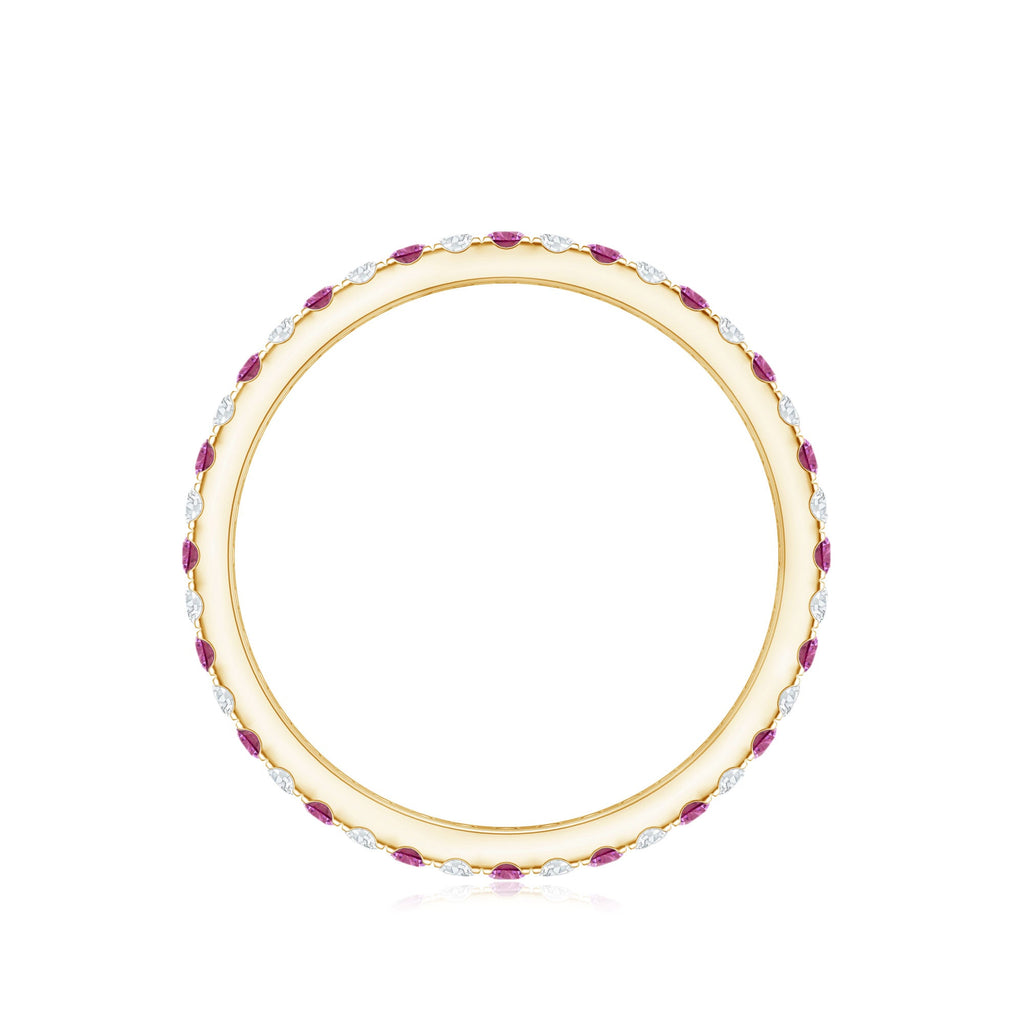 Pink Tourmaline and Diamond Stackable Ring