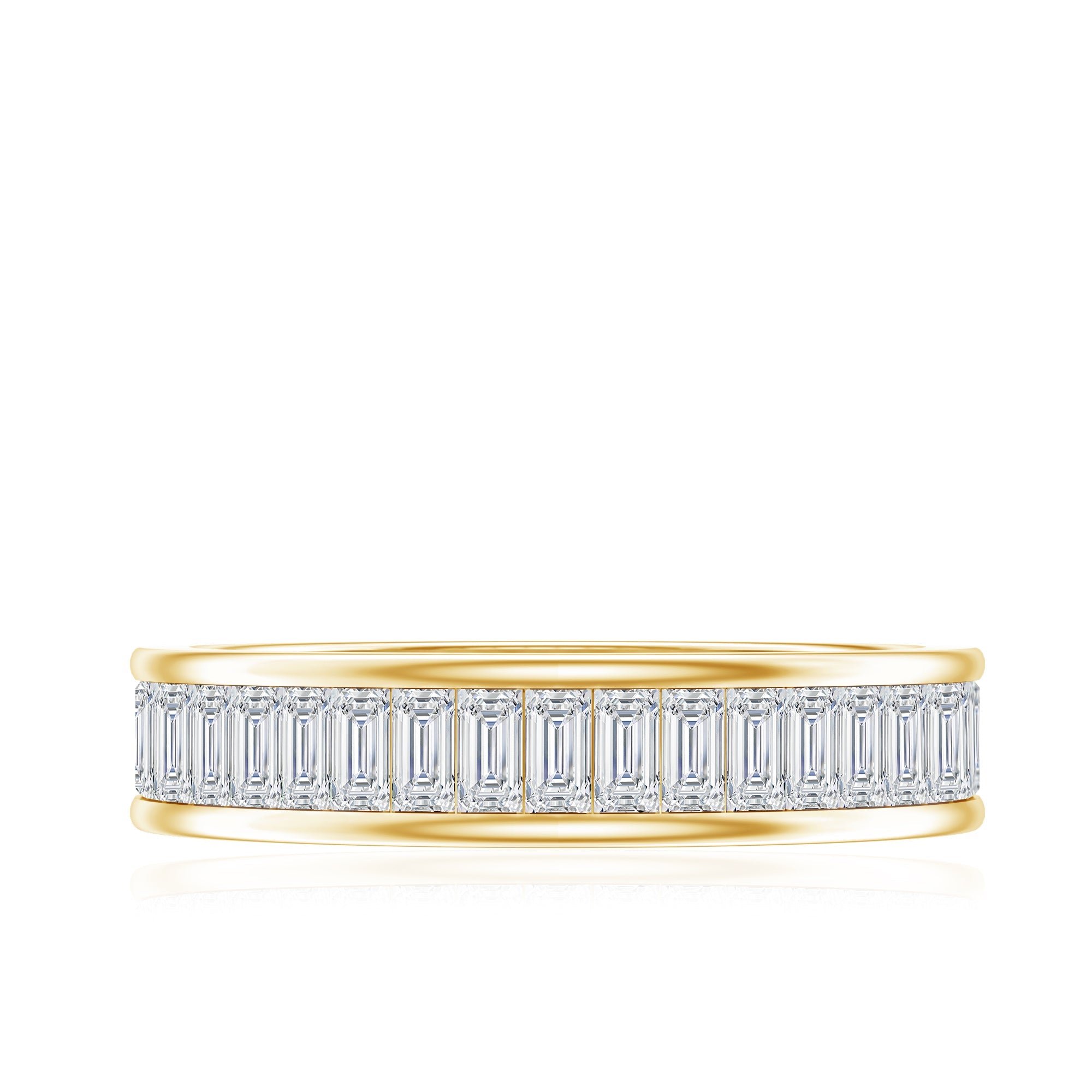 Baguette Cut Moissanite Wedding Band in Channel Setting