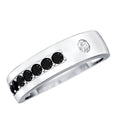 Certified Lab Grown Black and White Diamond Wedding Band