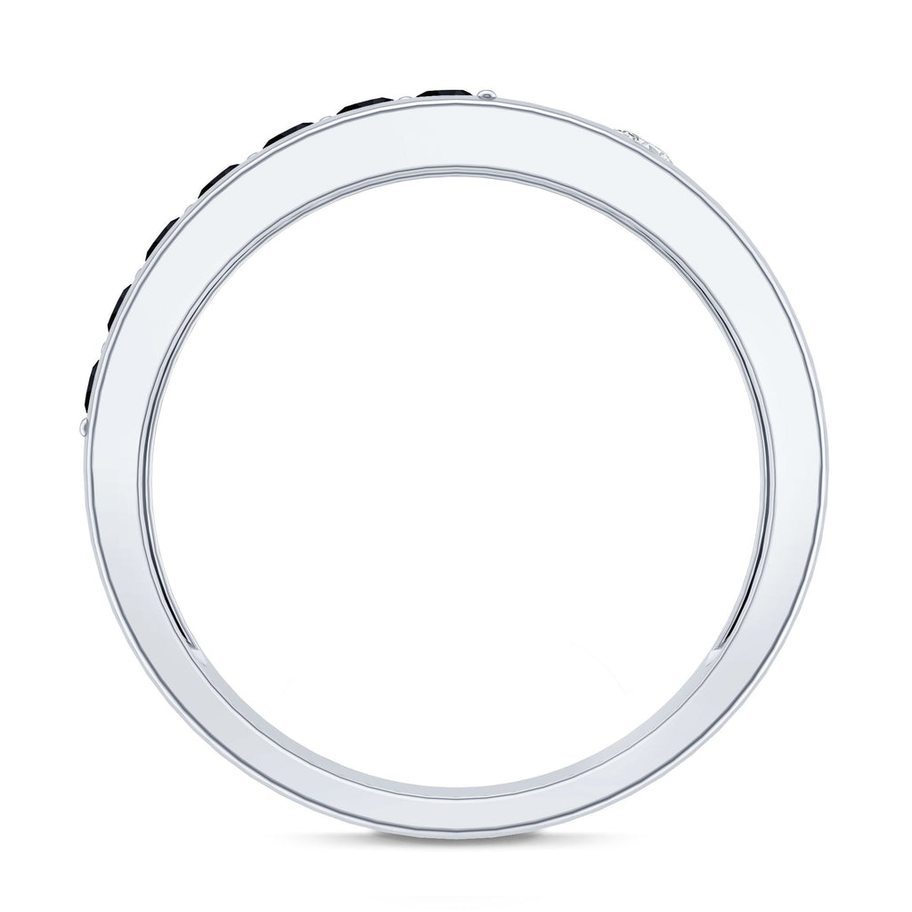 Certified Lab Grown Black and White Diamond Wedding Band