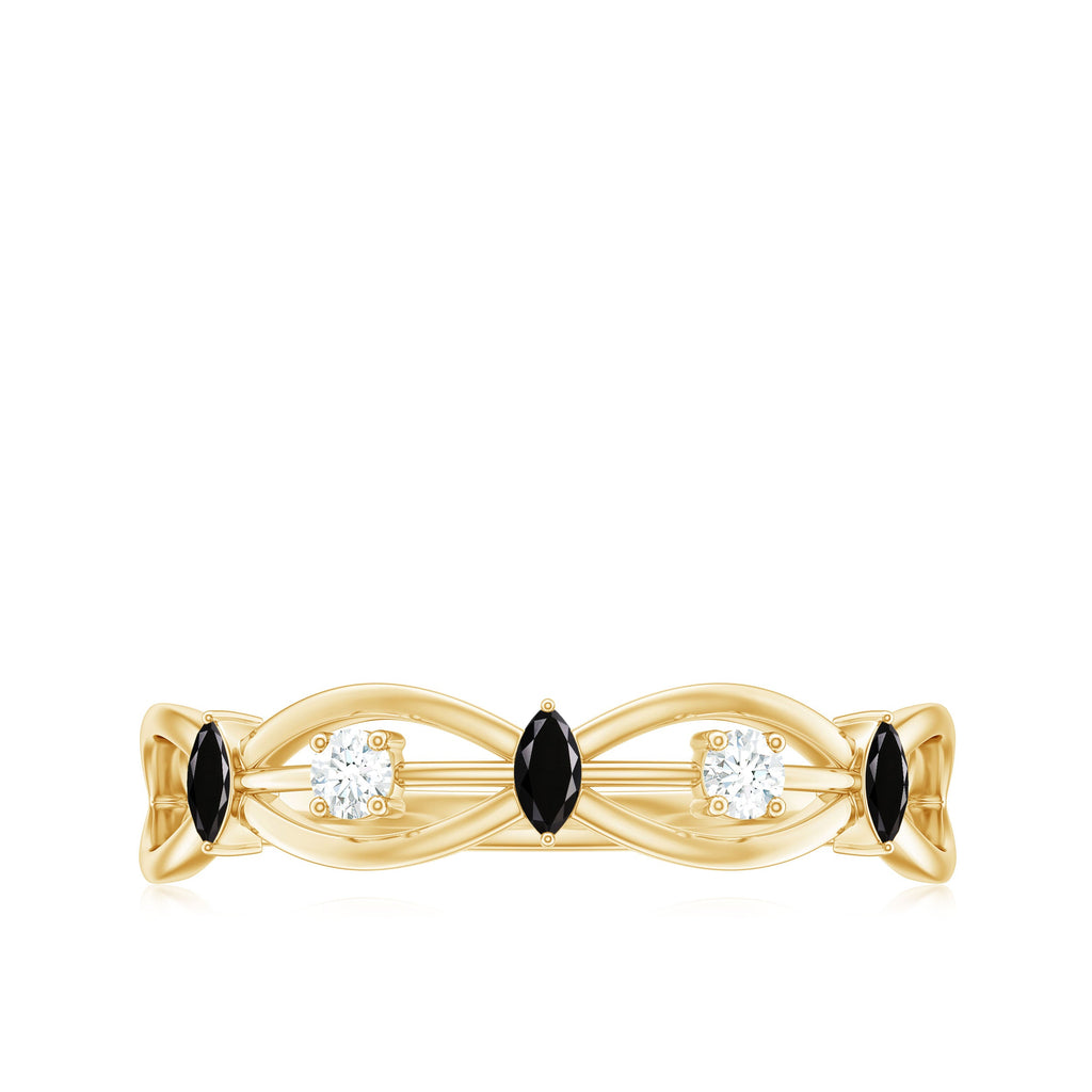 Certified Lab Grown Black Diamond Promise Ring with White Diamond